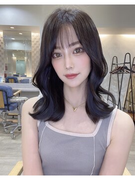 ユー(juu.) new open☆【juu./柳迫】navy black×韓国くびれミディアム