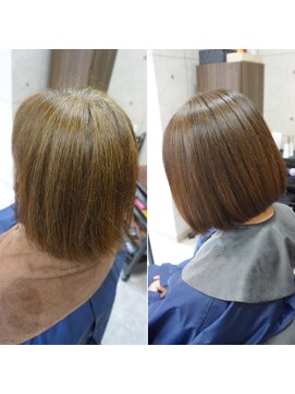 ヘアテリア リュウ 大塚(hair teria ryu) 面を整えてツヤ髪・表面髪質改善ストレート＆カラー/ボブ