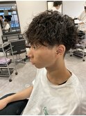 20代30代メンズスパイラルパーマワイルドオシャレ感アッシュ