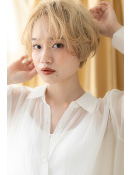 カバーヘア ブリス 戸田公園西口店(COVER HAIR bliss) 金髪ハイトーンカラーくせ毛ショートTb1戸田公園20代30代40代!