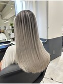 バレイヤージュシルバーベージュ透明感カラー20代30代40代