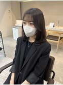 韓国風顔周りレイヤーボブ