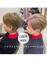 アッシュ 下丸子店(Ash) 脱白髪染めで作るホワイトベージュ