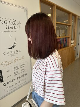 ヘアーメイクブランニュー セントラル 西大寺店(hair make Brand new central) ブリーチなしでできる！深めボルドーカラー