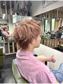 メンズブリーチカラーピンクベージュ