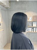 ボブ/ブルーハイライト/レイヤーロング/ぱっつん前髪/船橋