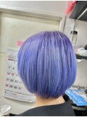 ダブルカラーブリーチハイトーンラベンダーカラー派手髪