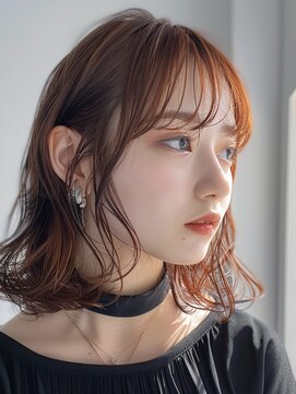 レヴ 草加店(LEV.) 美髪 ワイドバングアンブレラカラー こなれミディ イメチェン