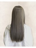 20代30代40代髪質改善カラーオリーブグレージュ艶感ストレート