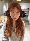 ピンクオレンジベージュ ブリーチ