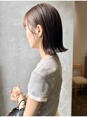 切りっぱなしボブ×グレージュ