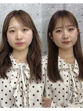 ビューブルー 亀戸錦糸町(VIEW BLUE) 美髪カールピンクブラウンヘアメイクセミディ似合わせ前髪