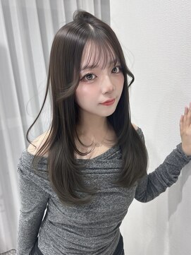 ボタン 熊本(VOTAN) 透ける暗髪/レイヤーカット/顔まわり/韓国ヘア/熊本美容室