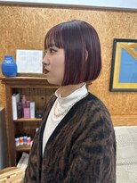 ハニー 町田(HONEY)&nbsp;ボブ/切りっぱなしボブ/前髪/顔周り/暖色カラー/ピンクカラー