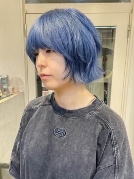 テトラ バイ ネオリーブ 横浜西口店(tetra by neolive) ☆ブルーカラーレイヤーボブ顔周りカット横浜美容室