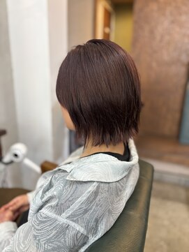ヘアメイク デザート(HAIR MAKE DESART) 木村法子【外ハネボブ×ワインレッド】
