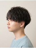 【メンズ】波巻きスパイラルパーマ×マッシュショート