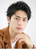 ソフトツイスパアップバングマッシュ顔まわりメンズパーマ
