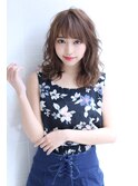 似合わせカットアッシュブラウンの大人かわいい小顔セミディ