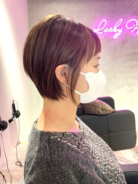 ラッキーヘア 加古川(Lucky Hair) オン眉が可愛い◎フェミニンくびれショート【カドワキ】