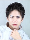 スパイキーショート 短髪 アップバング
