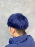 刈り上げマッシュ×ネイビーカラー