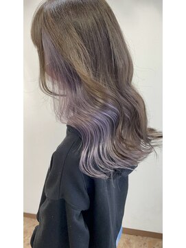 シルエット 美容室 インナーカラー ラベンダー 八戸20代30代40代