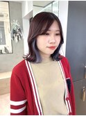 インナーカラー/バイオレット/ピンクブラウン