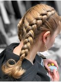 裏あみダンスイベントヘアアレンジ
