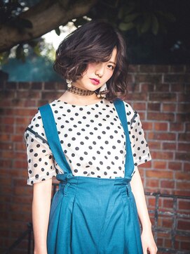 カバーヘア ブリス 志木南口駅前店(COVER HAIR bliss) センターパート＆ミックスパーマくせ毛風くびれボブtk志木