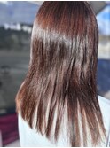 ピンクブラウン　艶ストレート　髪質改善　ヘアケア20代30代40代