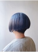 ツーブロック刈り上げ前下がりボブスタイル