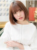 シースルーバング切りっぱなしミディアムボブc6浦和20代30代40代