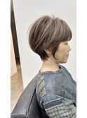 ショート　白髪ぼかし