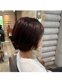 透明感うるツヤカシスブラウン×大人可愛い立体感ボブスタイル