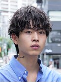 渋谷シャドウパーマルーズパーマ刈り上げショートマッシュメンズ