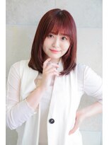 ニューヨークニューヨーク 伏見桃山店(NYNY)&nbsp;赤茶カラー/内巻きレイヤー/セミロング