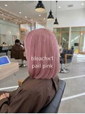 ブリーチ1回で作るやわらかペールピンクボブ｜若葉台のブリーチ