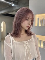 シエル 一社(cher) 透明感ピンクベージュミディアム