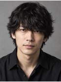 30代綾野剛風シャドウパーマ×マッシュウルフ×スパイラルパーマ