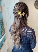 ねじりハーフアップ