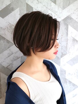 ヘアデザイン ファブロ(hair design FABRO.) 前下がりショートボブ×ベージュ♪
