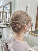 【ヘアセット】ミディアムヘア編み込みアップ♪