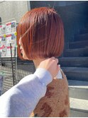 毛利/ミニボブ ショート 暖色カラー オレンジ ベージュ ブラウン