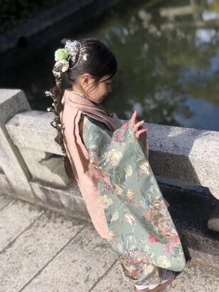 アンティーク ジュニアお着物セット ハーフ成人式 卒業式 七五三  