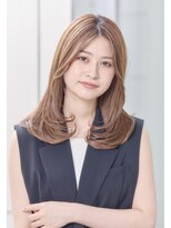 ミチオ ノザワ ヘアサロン ギンザ(Michio Nozawa HAIR SALON Ginza)&nbsp;レイヤーカット/ベージュ/フェイスレイヤー/内巻き/前髪なし