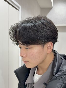 メレ 仙台(Mele) メンズセンターパート/ニュアンスパーマ/コンマバング