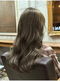 オリーブカラーコテ巻き仕上げ