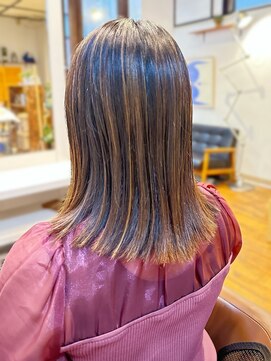 ランデ(RANDE) 白髪染め白髪ぼかし大人かわいいミディアムショートボブ40代50代
