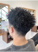 スパイキーショートベリーショートメンズパーマピンパーマ
